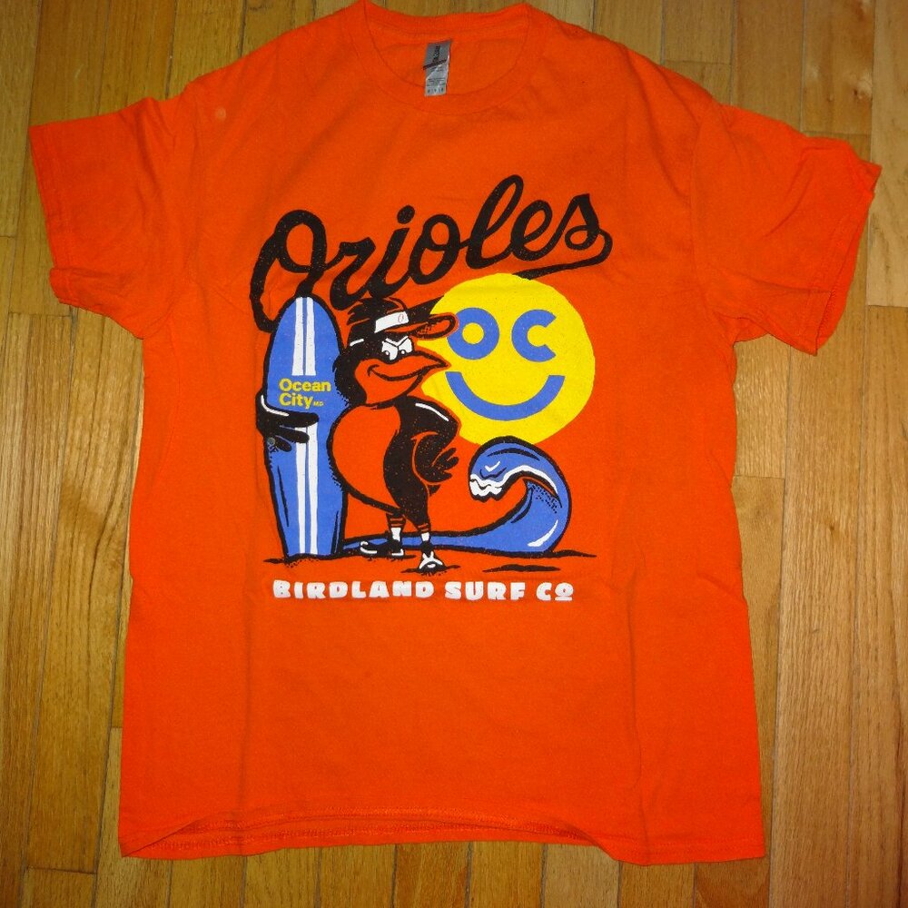 MLB Baltimore Orioles OC Ocean City Birdland Surf Co SGA Sz Med T Shirt Baseball